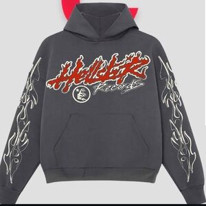 Hellstar Records World Tour Grey Hoodie Sweatshirt Streetwear Men's